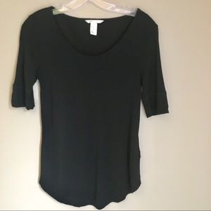 H&M Basic Black T-Shirt XS Extra Small